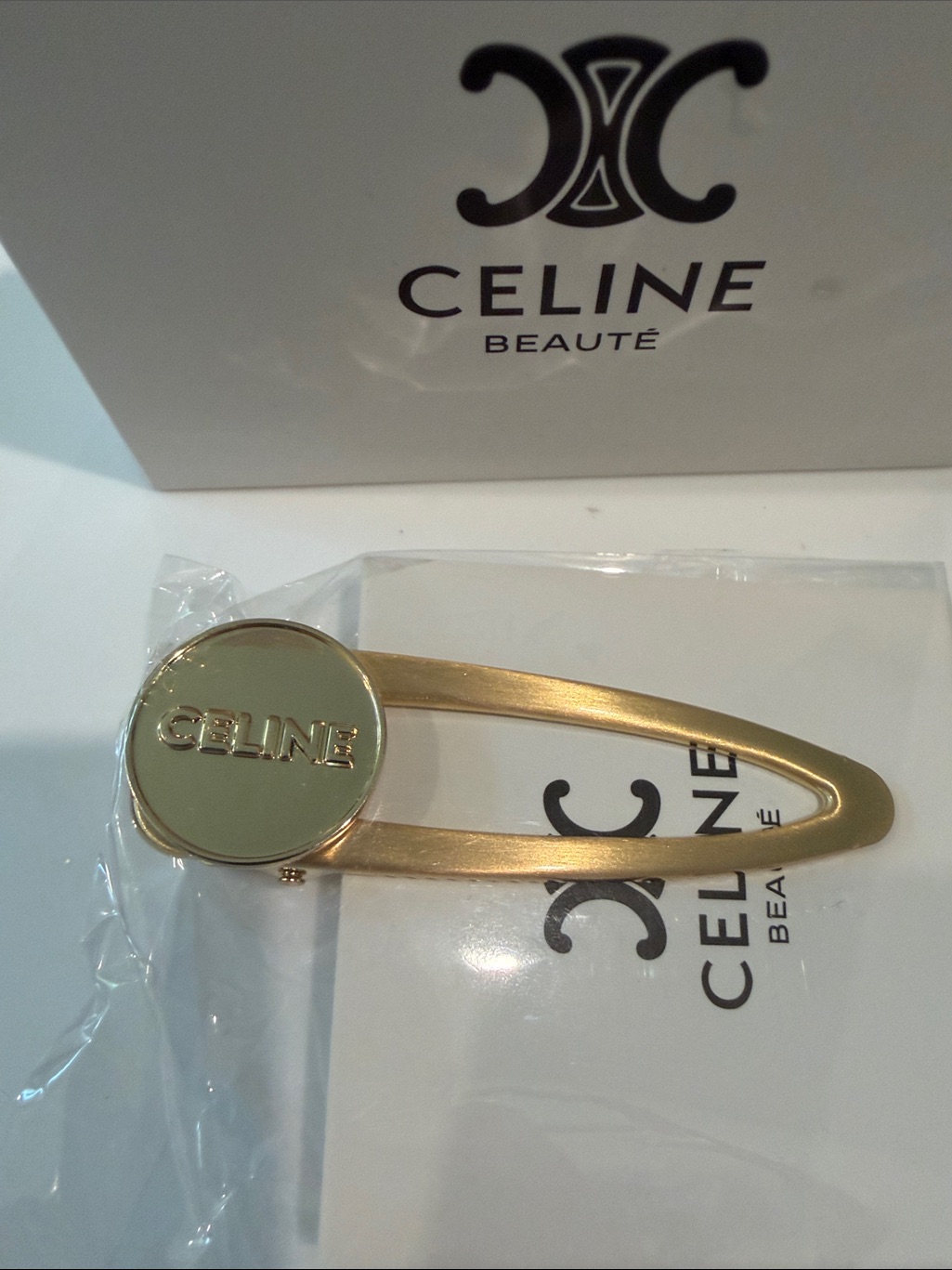 Celine Gold Logo Hair Clip Gwp Brand New Aprox 3 In